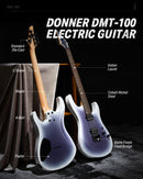 Donner DMT-100 Solid Body Electric Guitar Matte Finish 39 Inch Metal Electric Guitar Beginner Kits