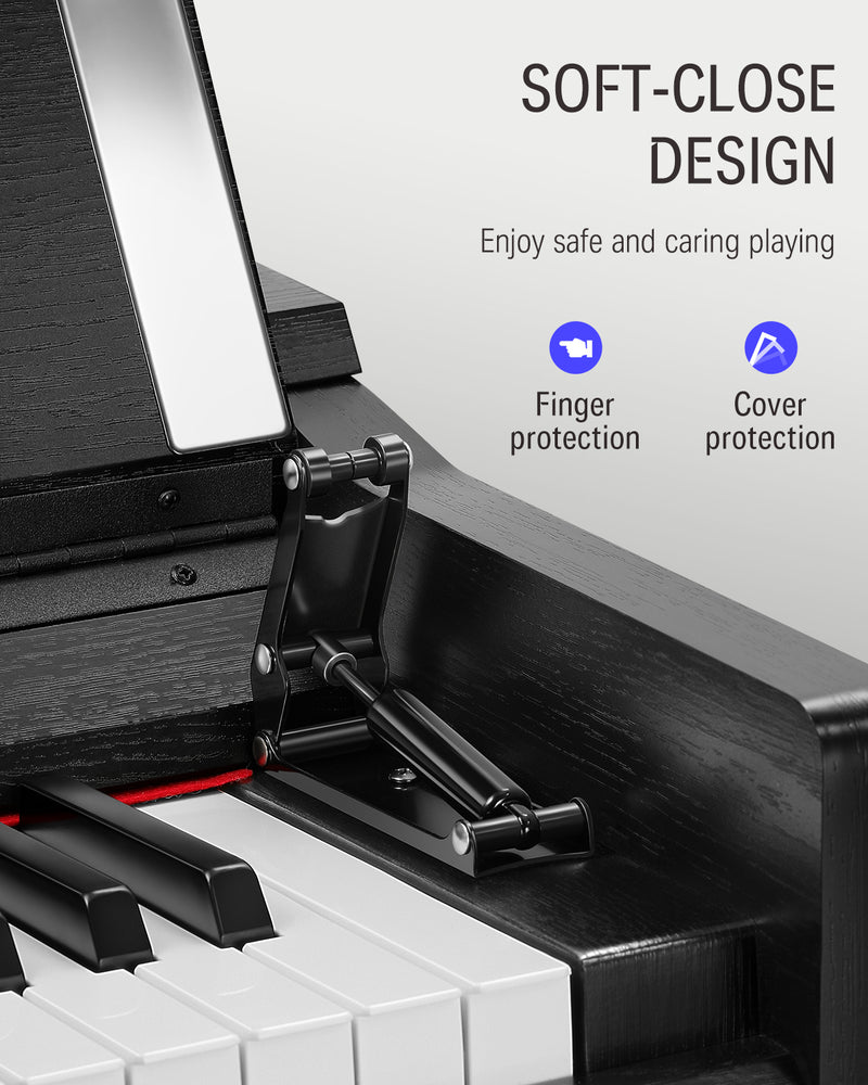 Donner DDP-90 Upright Digital Piano 88-Key Weighted Black and Flip Cover Design donner music Australia