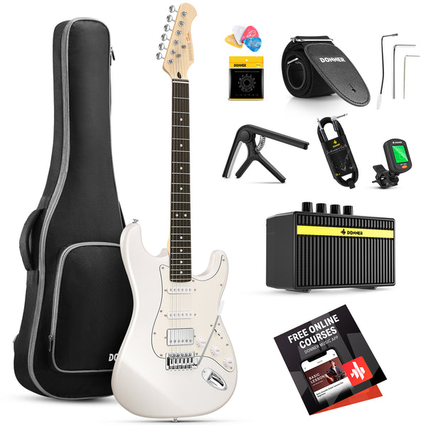 Donner DST-152 39 Inches Electric Guitar Kit HSS Pickup Coil Split Solid Body Electric Guitar with Amp/Bag/Accessories donner music Australia