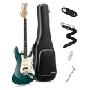 Donner Electric Guitar Solid Body Kit 39 Inch for Adult Beginner Blue with Bag, Cable, Strap, Green - Donner music-AU