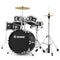 Donner EDS-220 14-inch mini 5 drum, enlightenment/primary drum kit with throne, cymbals, pedals and drumsticks, Black - Donner music-AU