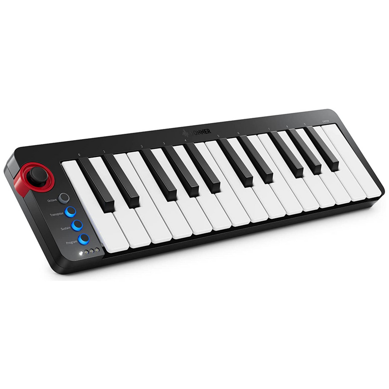 Donner N-25 USB Small Portable MIDI Keyboard Controller 25-Key, Donner N-25 with Velocity-Sensitive Keys & Light-up Rocker